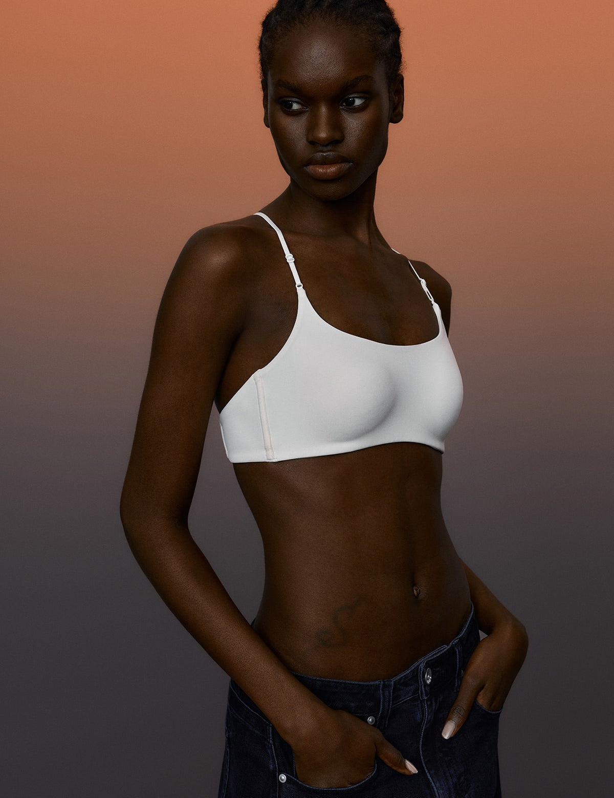 Square Neck Bandeau Backless Bralette