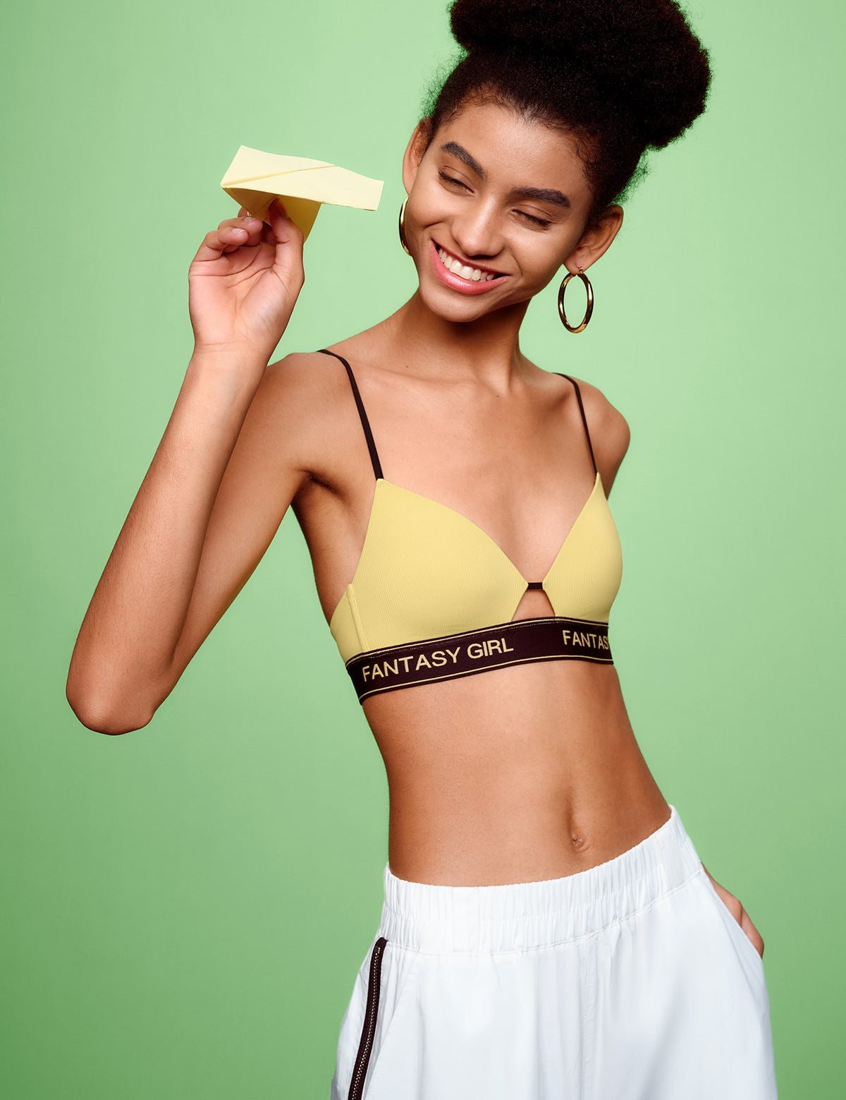 Thin Strap Triangle Cup Bra