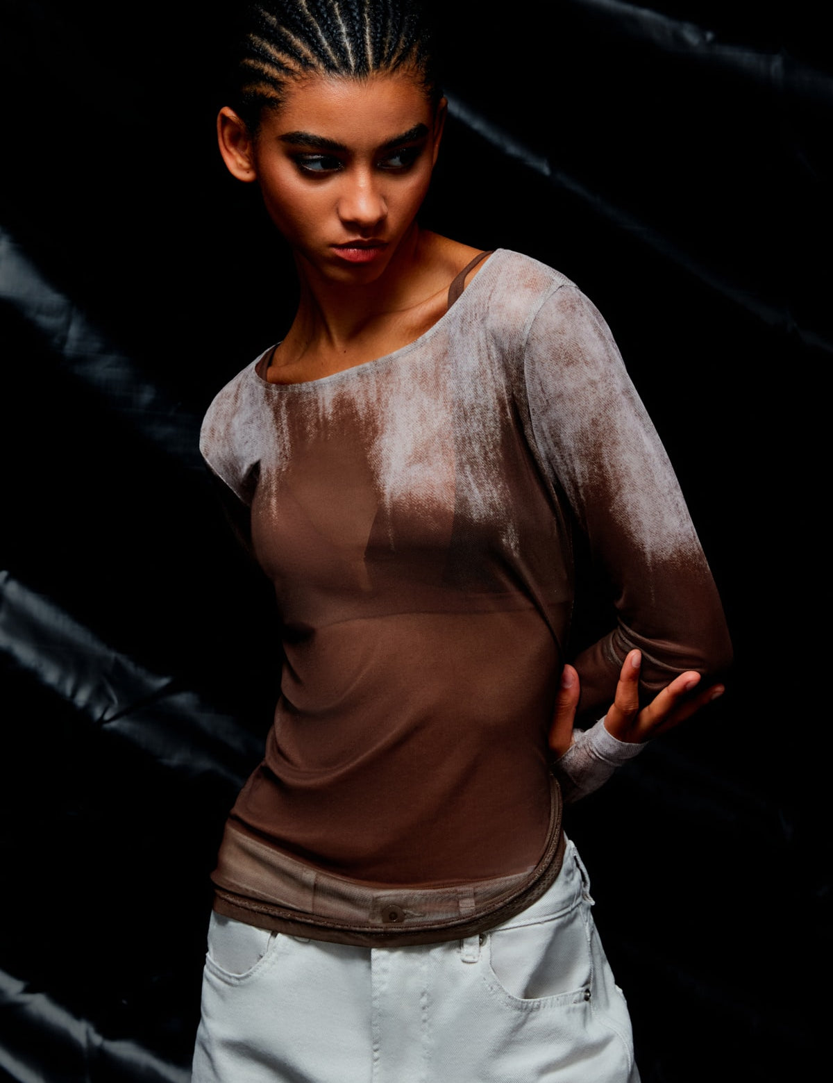 Translucent Abstract print Shirt